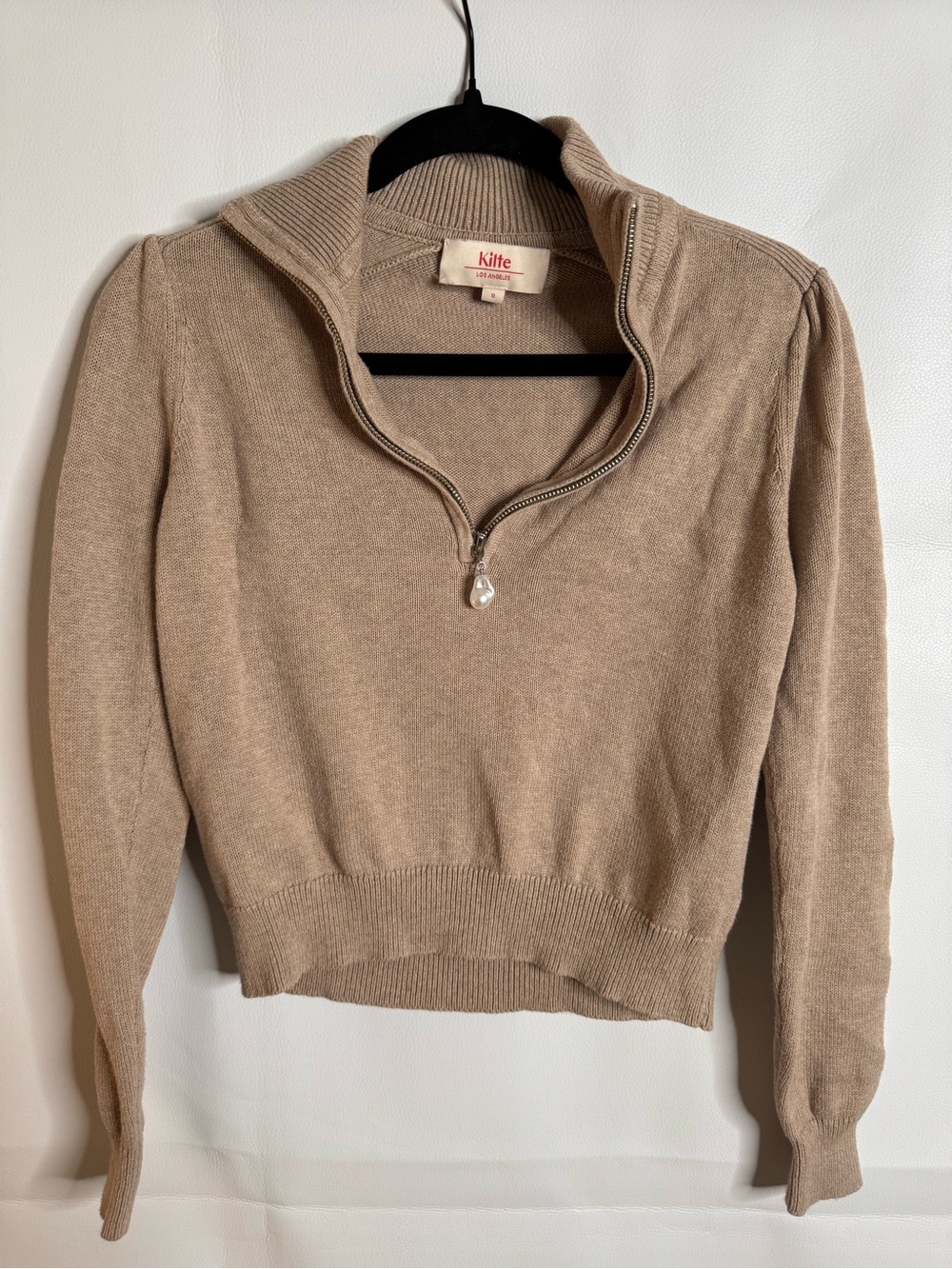 Kite Women's Tan Half-Zip Sweater